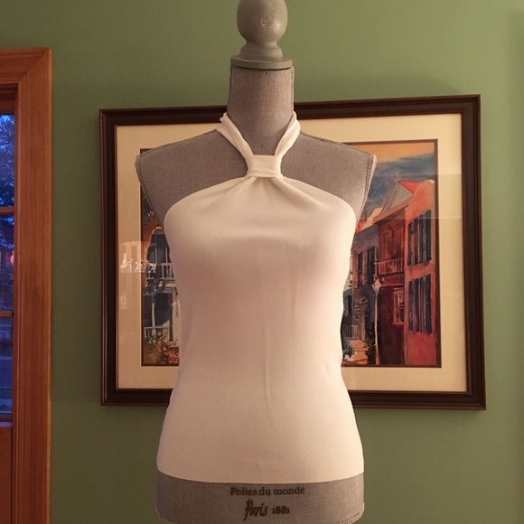 LOFT Tops - Ann Taylor Loft medium white halter top